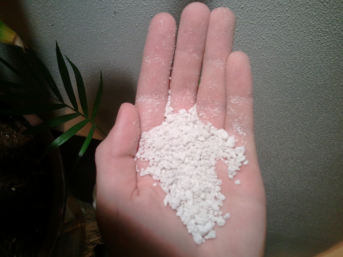 Perlite is white and lightweight. 