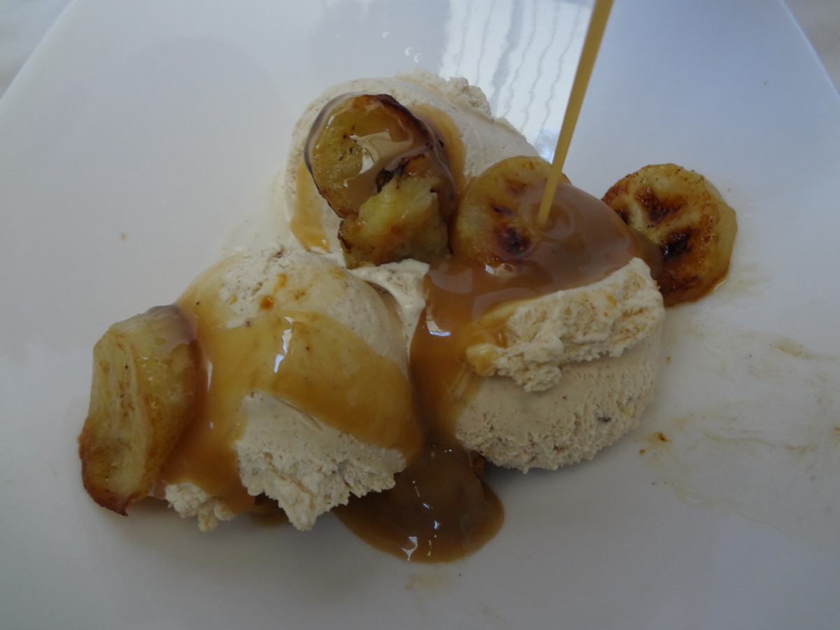 Horchata Ice Cream With Bananas & Salted Caramel Sauce Recipe