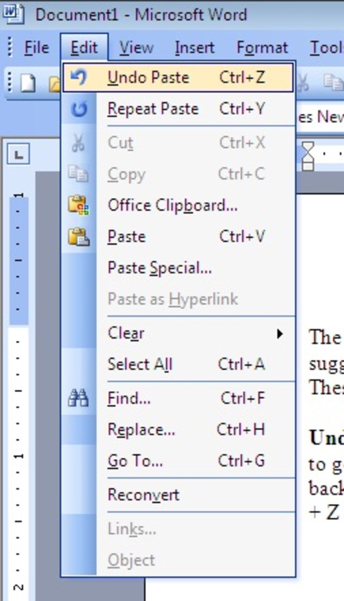 How to Use the Edit Menu in Microsoft Word 2003