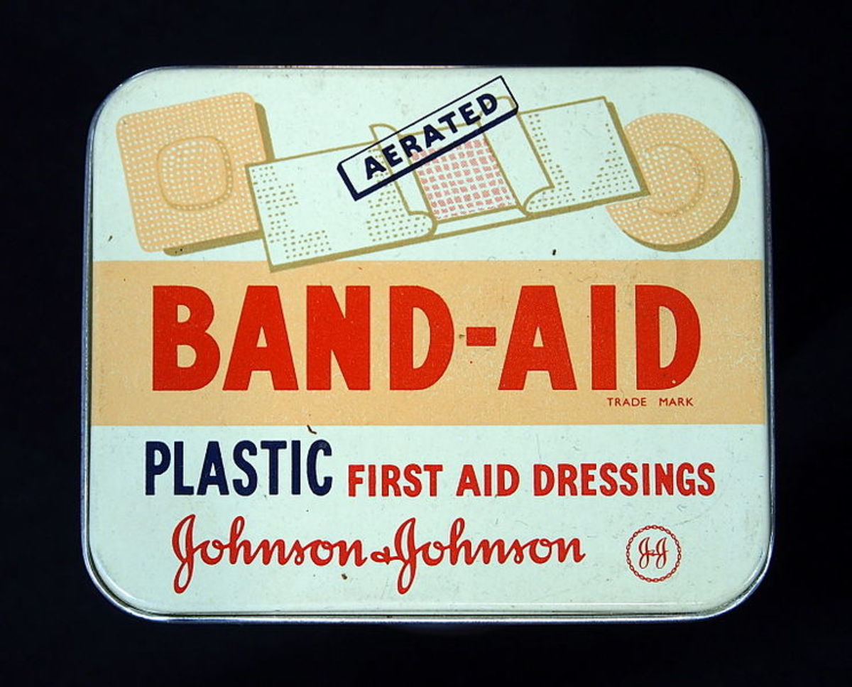 This is an old tin that was used to hold bandages.