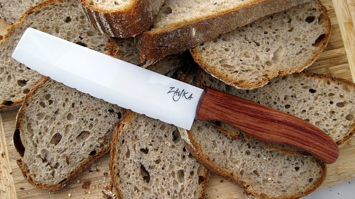 Ceramic knives are excellent for cutting bread, fruit, vegetables, and boneless meat.
