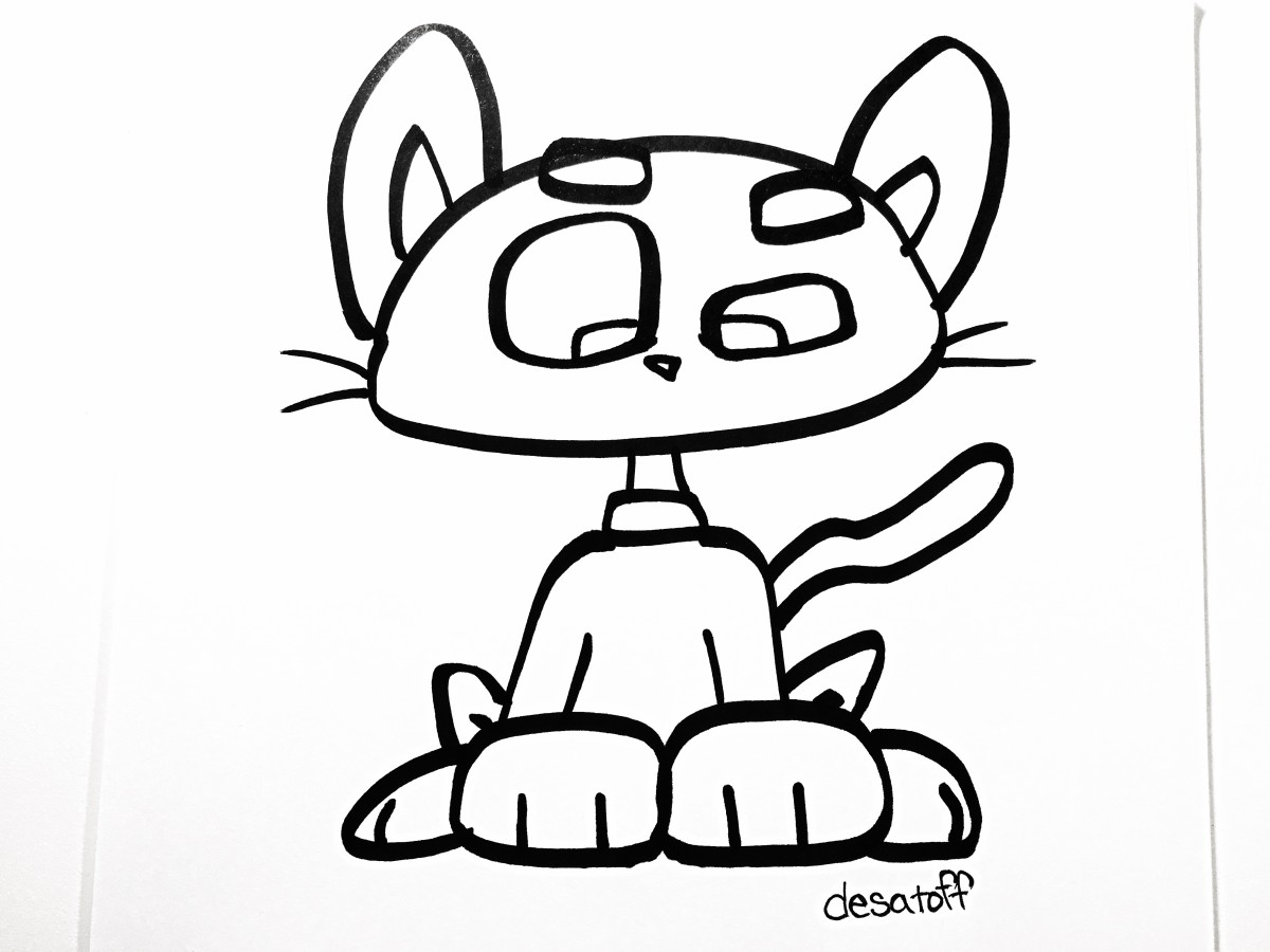 how to draw a cartoon cat easy