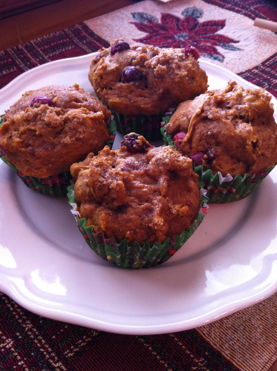 Pumpkin cranberry muffins.