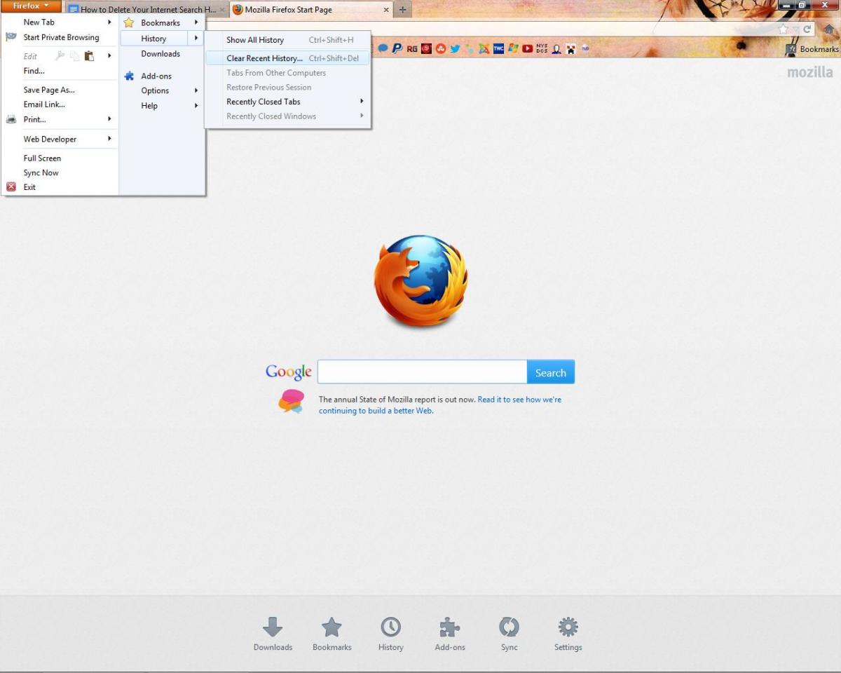 Clearing your recent history in Firefox is a fast and simple process via the Firefox menu.
