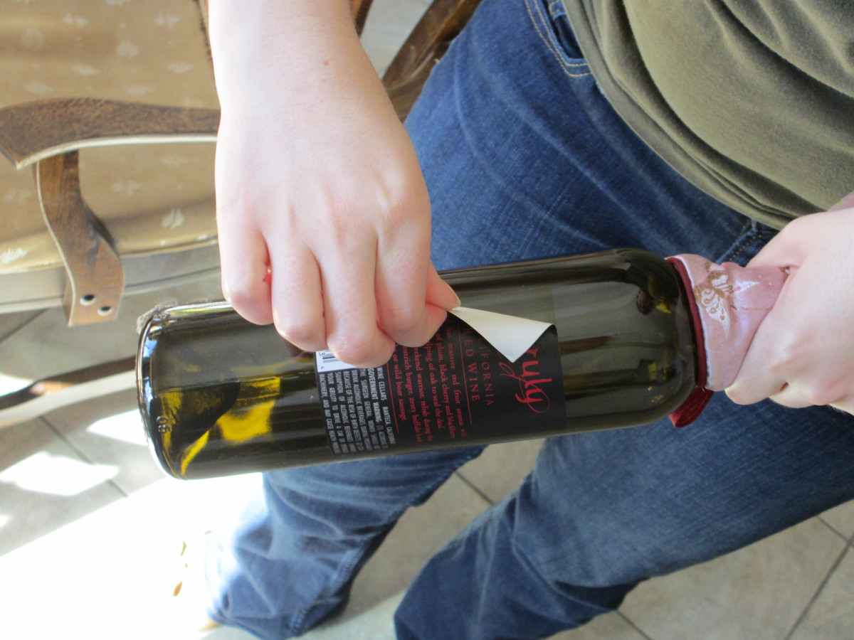 Learn how to remove labels from wine bottles!