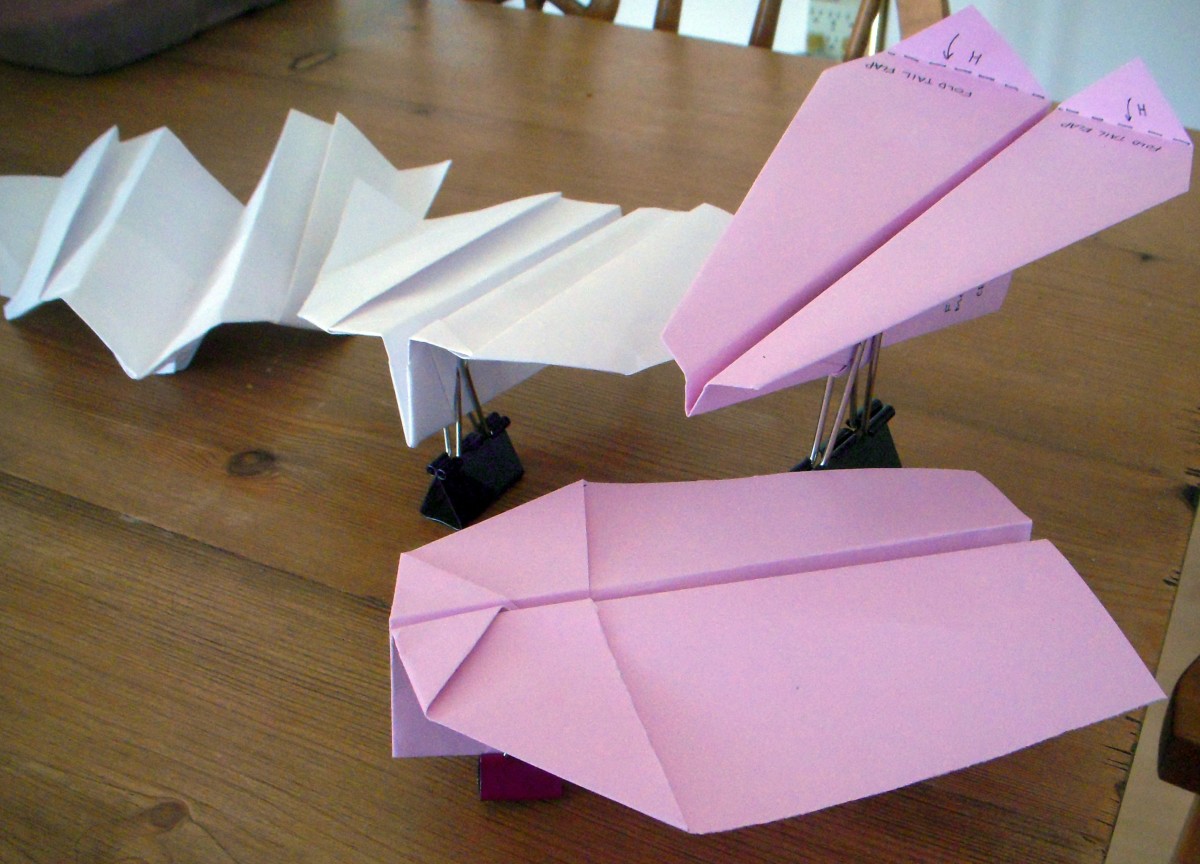 There are several different paper airplane styles with boomerang action; make three versions of these boomerang planes with these easy-to-follow steps. 