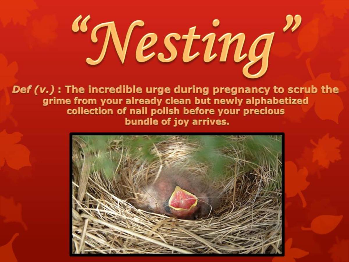 While not always irrational behavior, nesting is when a pregnant woman prepares her house, or 'nest' for the upcoming arrival of her baby. 