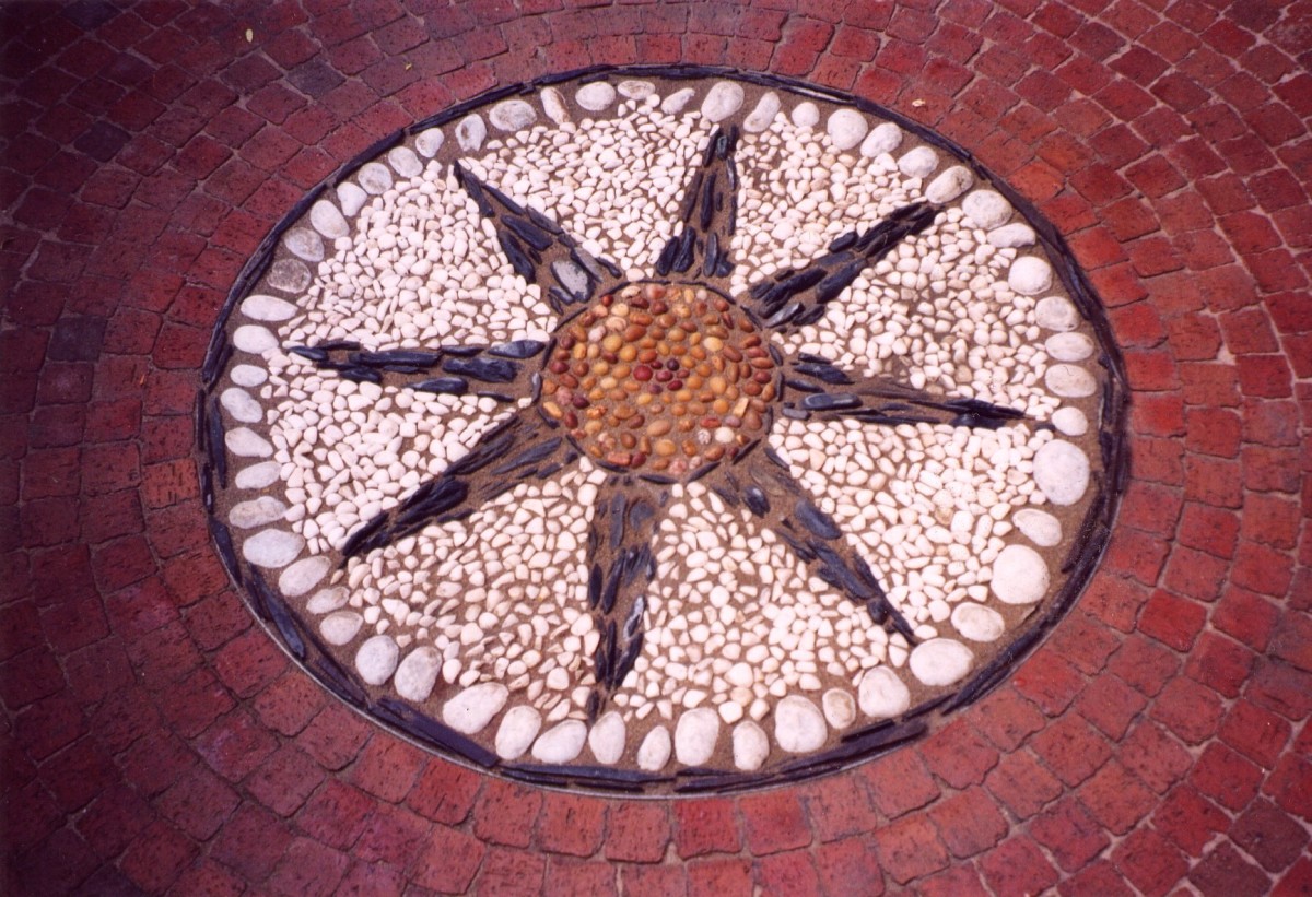 The finished pebble mosaic