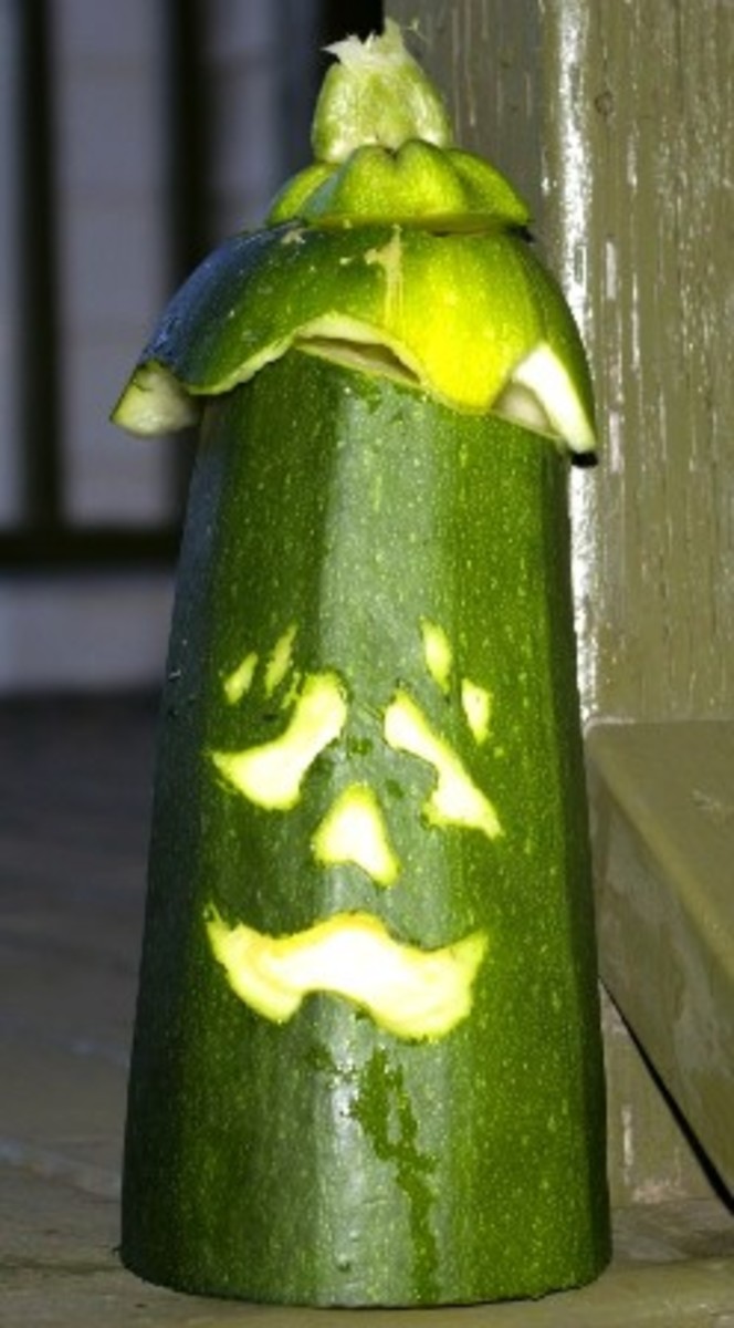 Easy-to-carve zucchini makes for a safer activity for children. 