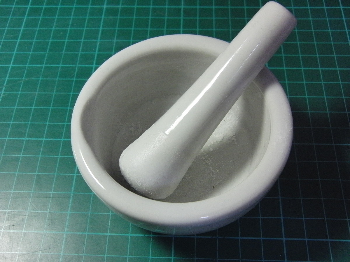 Pestle and mortar used to grind ingredients for loose incense.