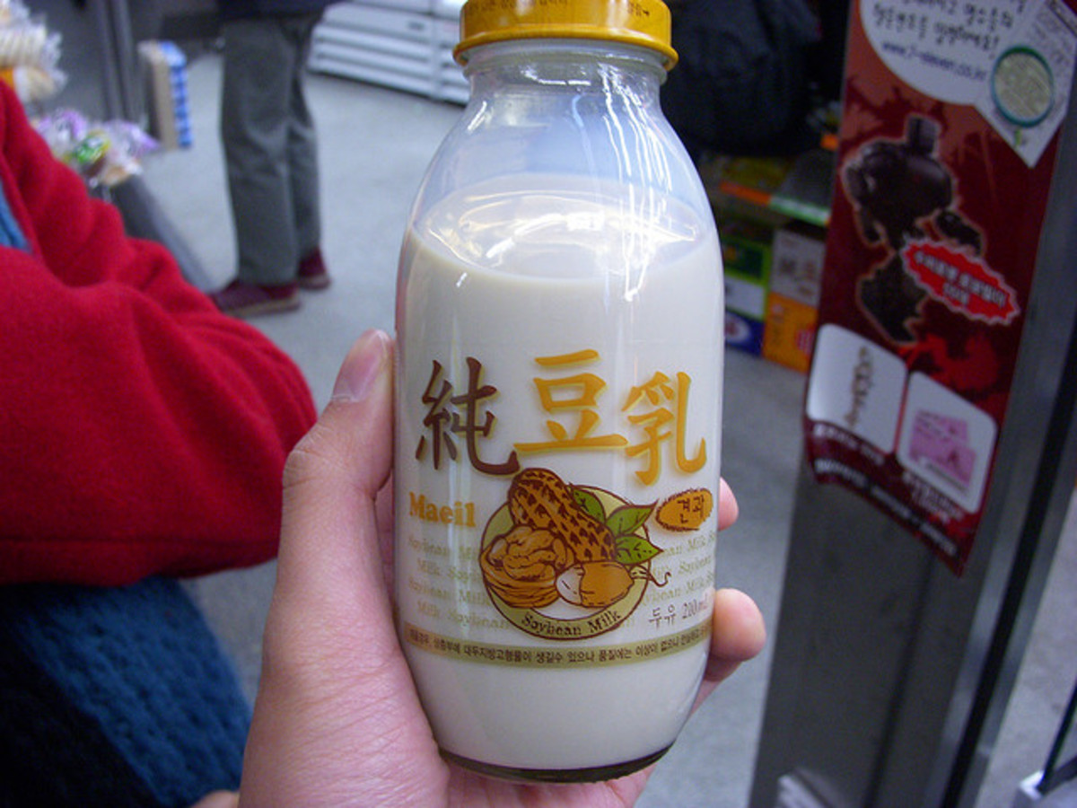 Some soy milks even come with different flavors. This one has nut flavorings. 