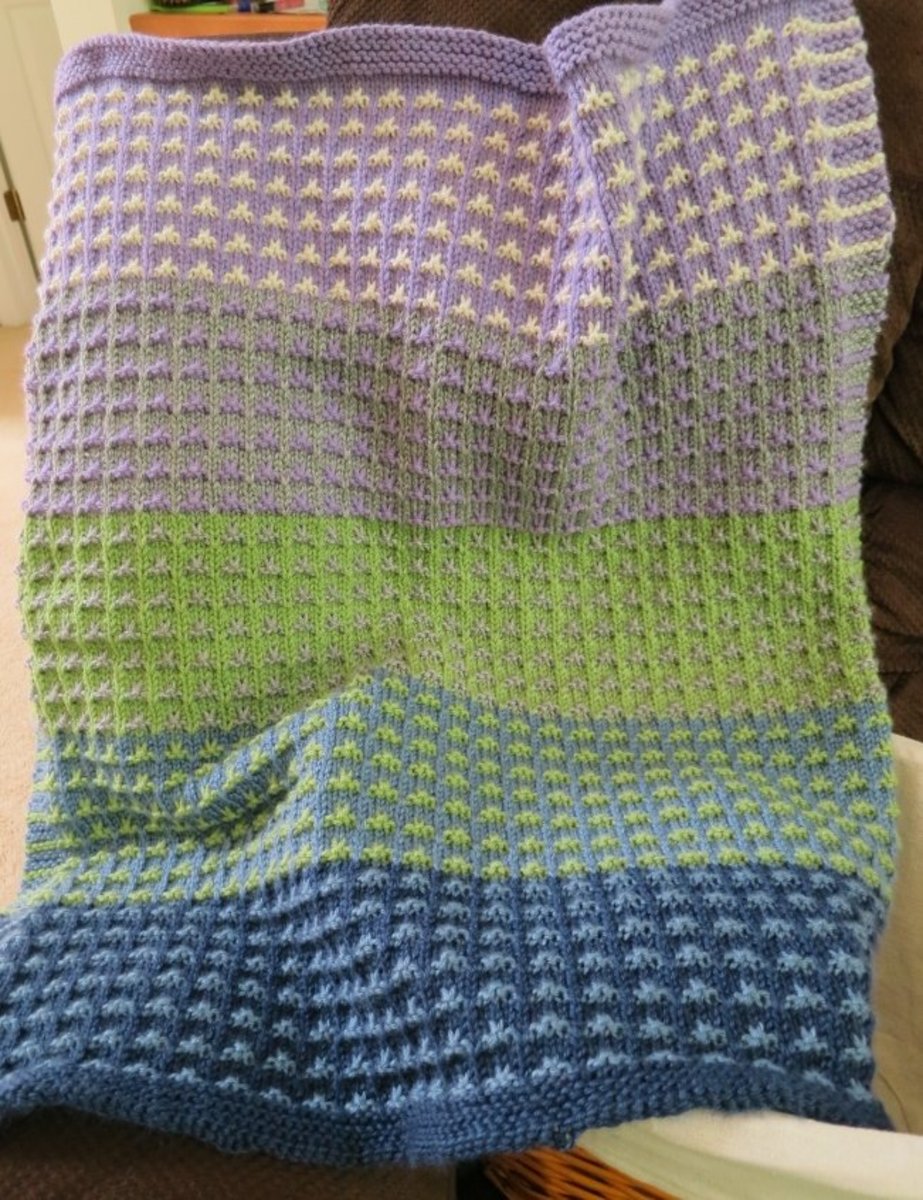 Free Afghan Knitting Pattern: Color Field Baby Blanket