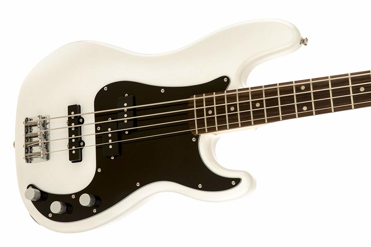Some of the best bass guitars for beginners are made by Squier