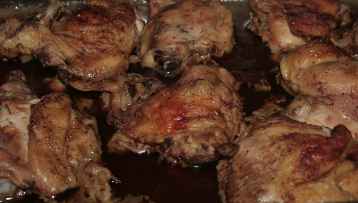 Recipe: Chicken Thighs Baked With Worcestershire and Soy Sauce