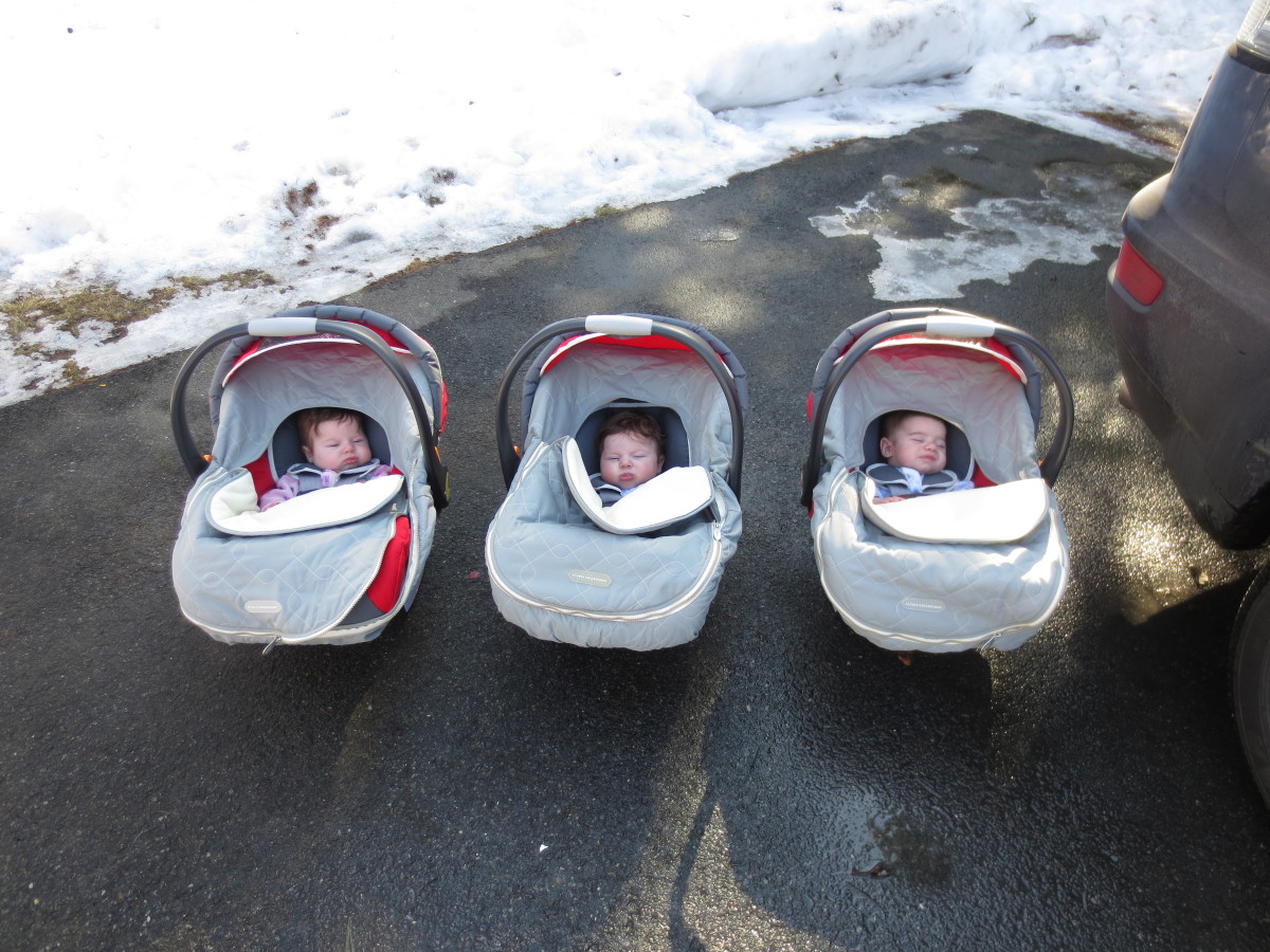 Triplets ready to go for a ride!