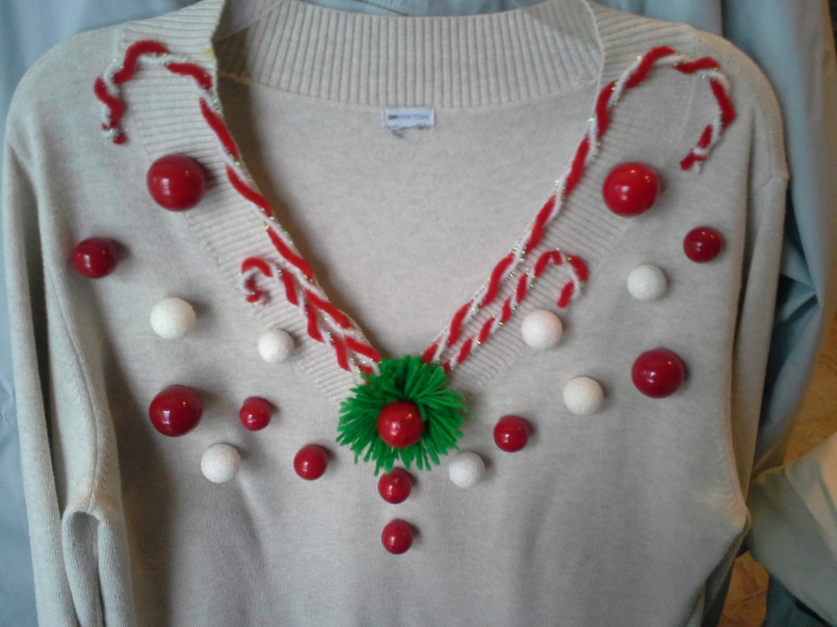 This guide will teach you how to make your own ugly Christmas sweater and break out some DIY peppermint swag.