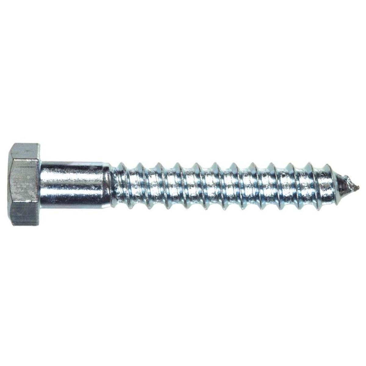A plain zinc lag screw.