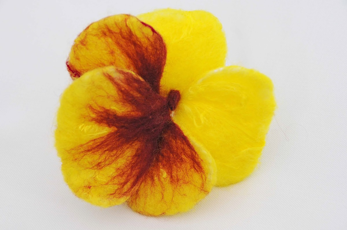 Wet Felted Pansy