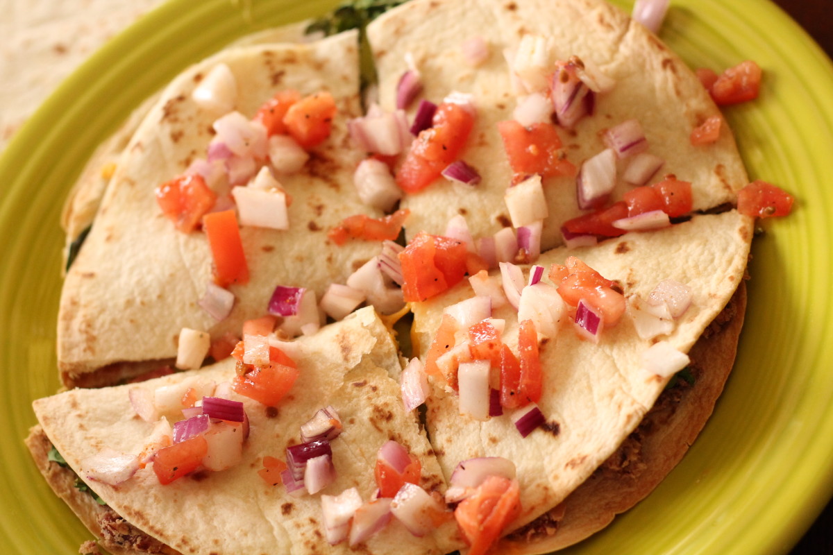 A Meatless Meal: Bean and Vegetable Quesadilla