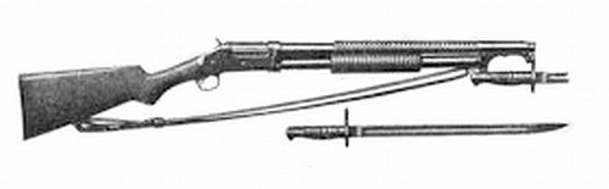 World War I: Model 97 Trench Gun showing bayonet and sling