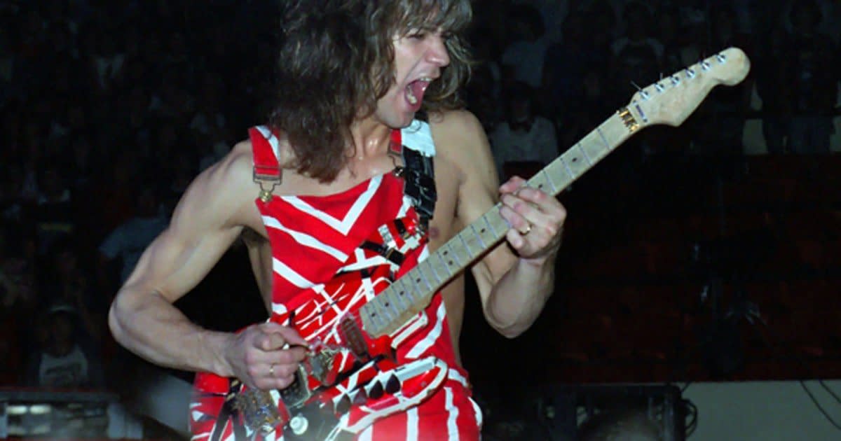 Eddie Van Halen with "Frankenstein," or Frankenstrat