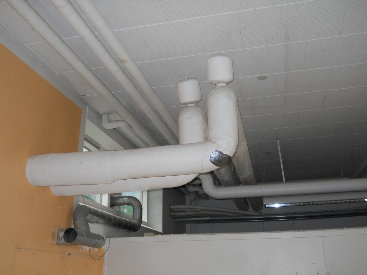 Pipe insulation winterizes the plumbing system.