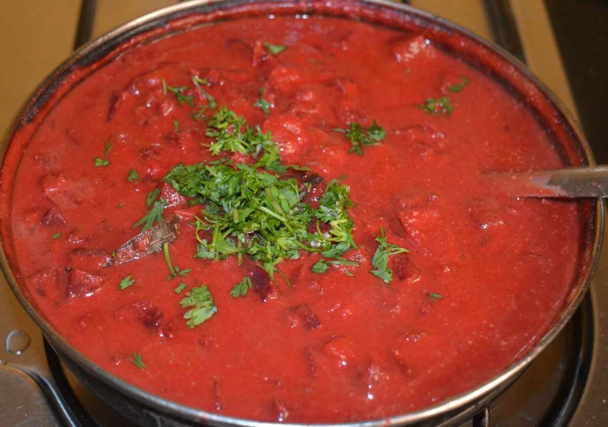 Beetroot kurma is a spicy curry with beautiful color