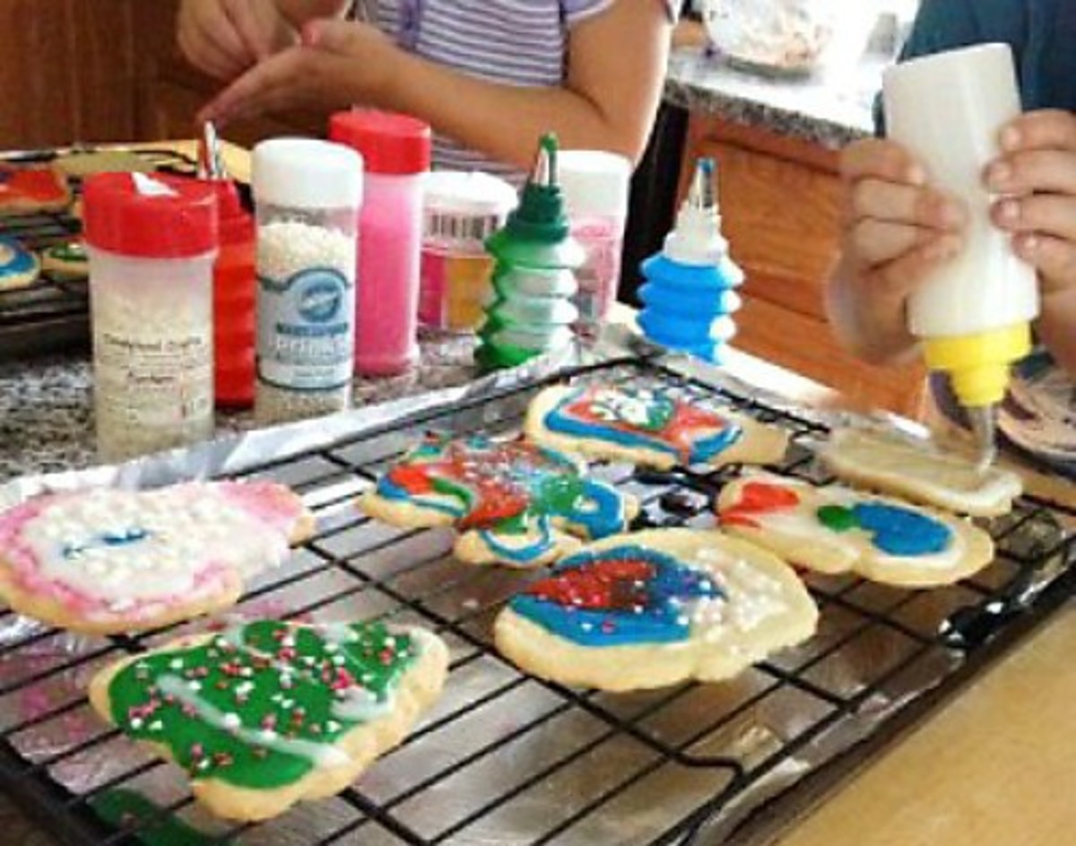 Kids making cookies