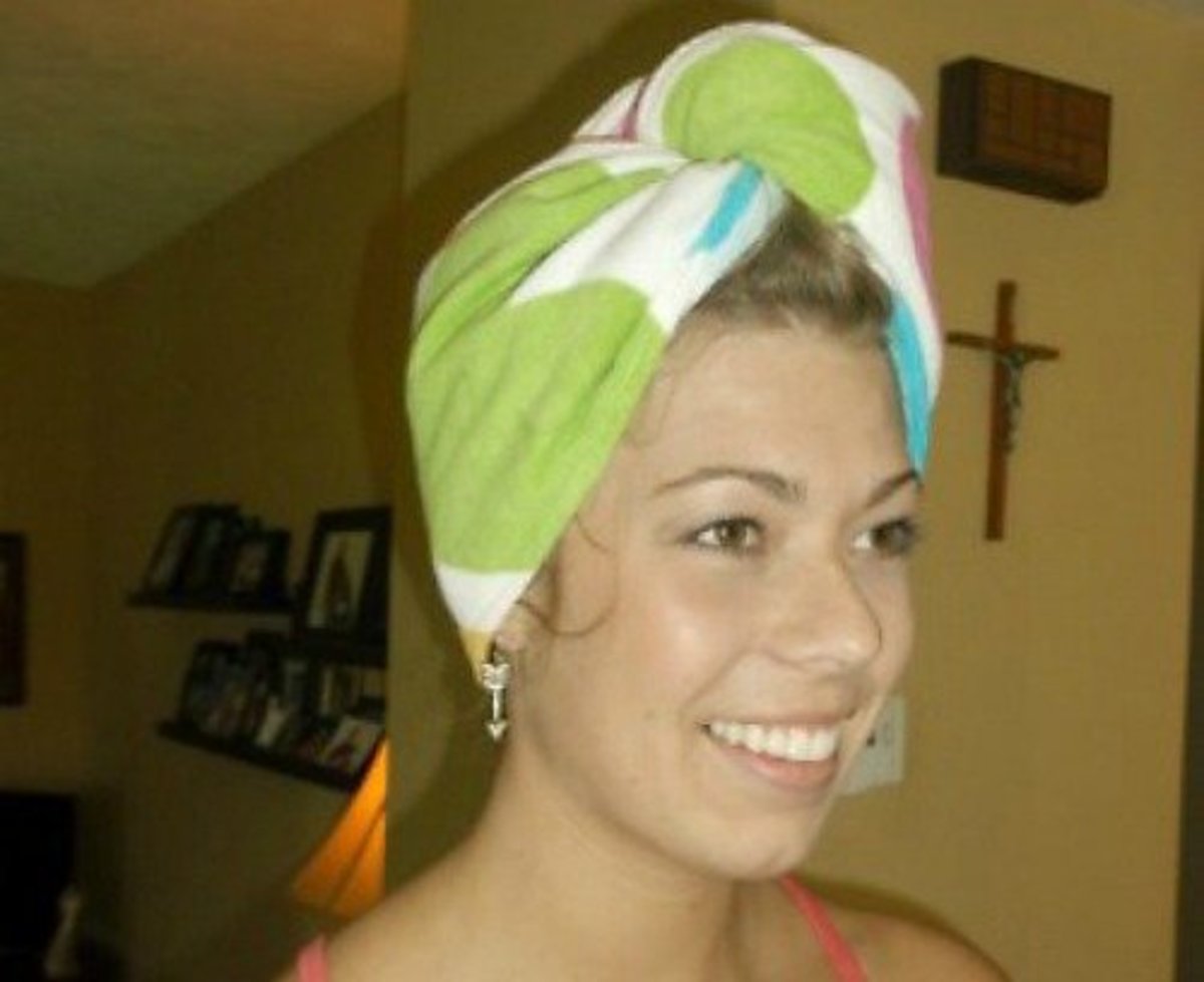 Sew together a shower turban 