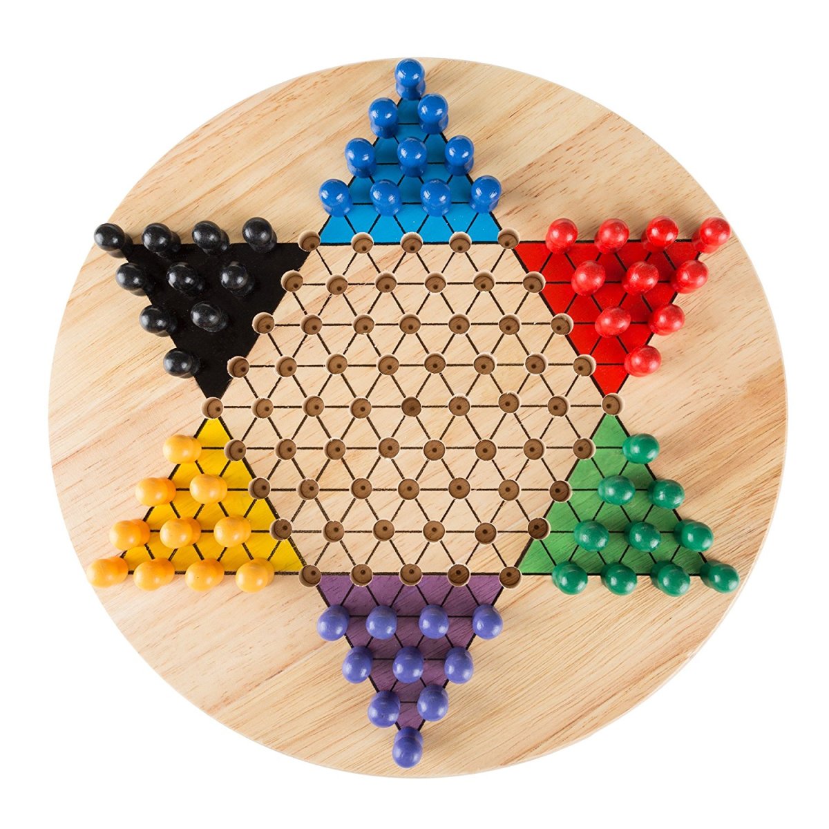 Chinese checkers with pegs