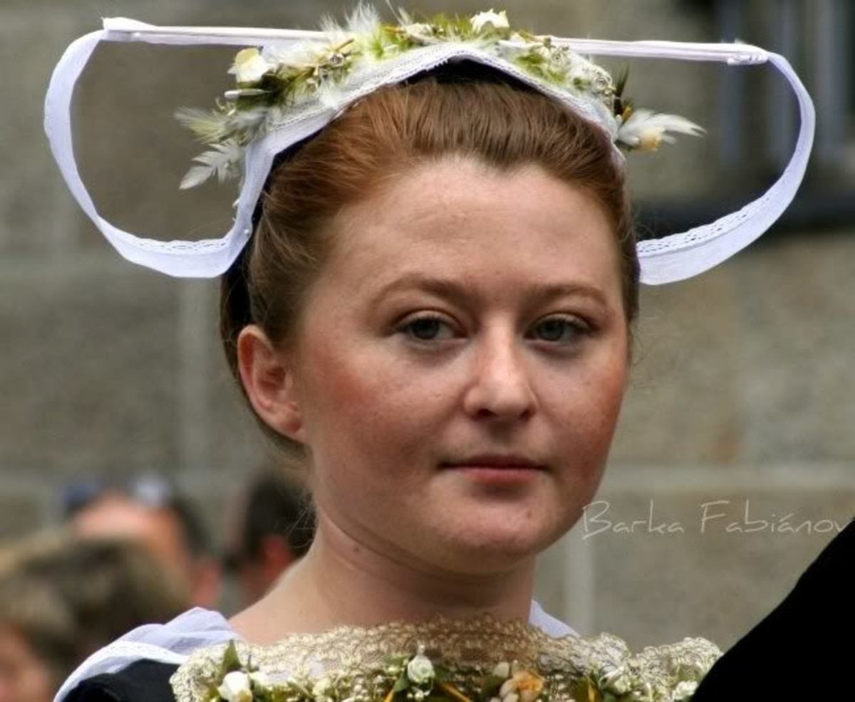 Breton woman  in traditional dress.