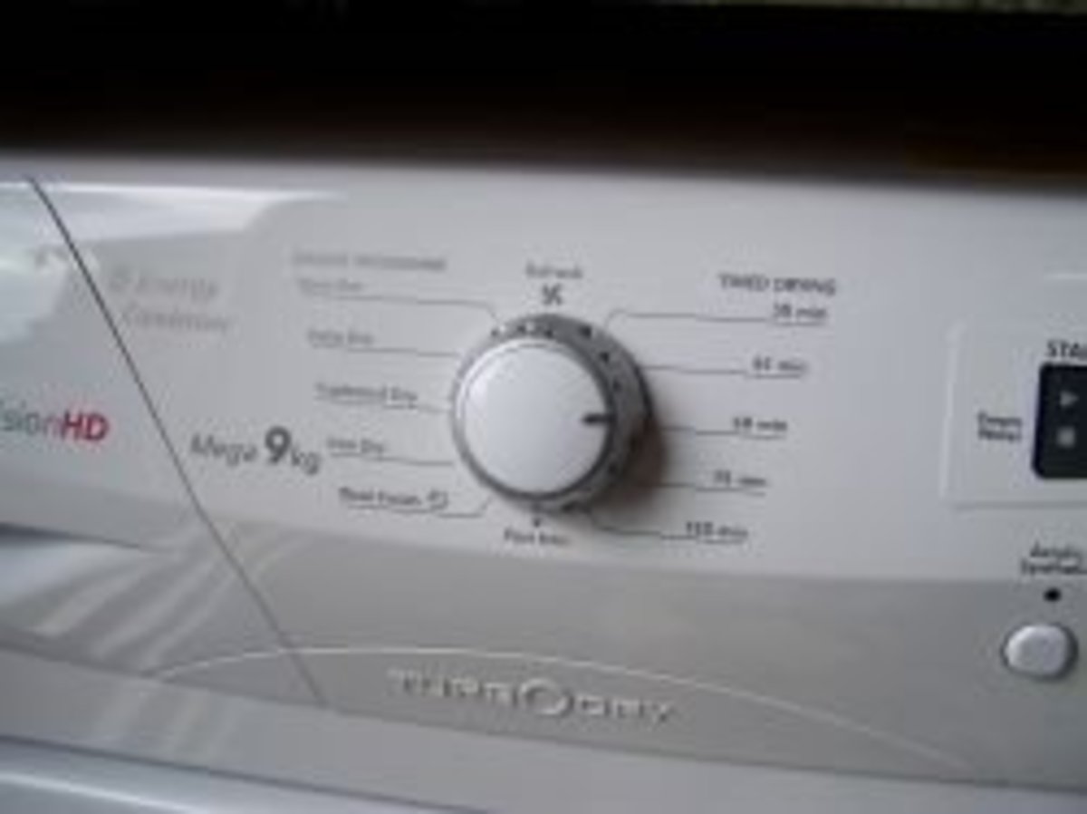 The settings and control on my dryer.