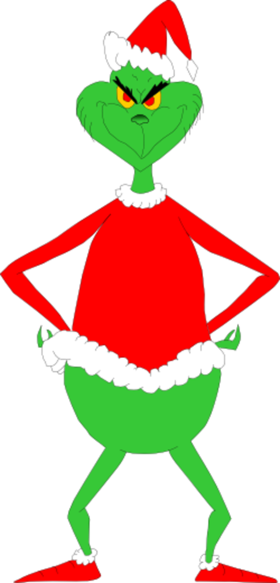 The Grinch in his Santa suit.