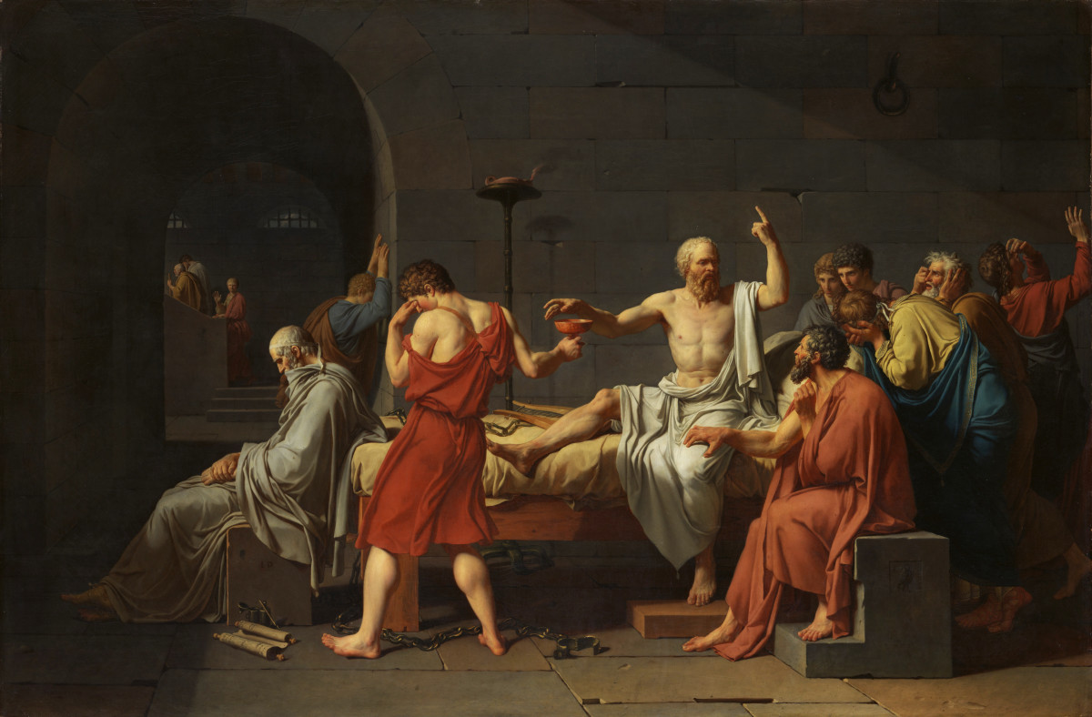 Socrates was sentenced to death by drinking a cup of poisonous hemlock - because he was said to be corrupting the minds of the younger generation against democratic government