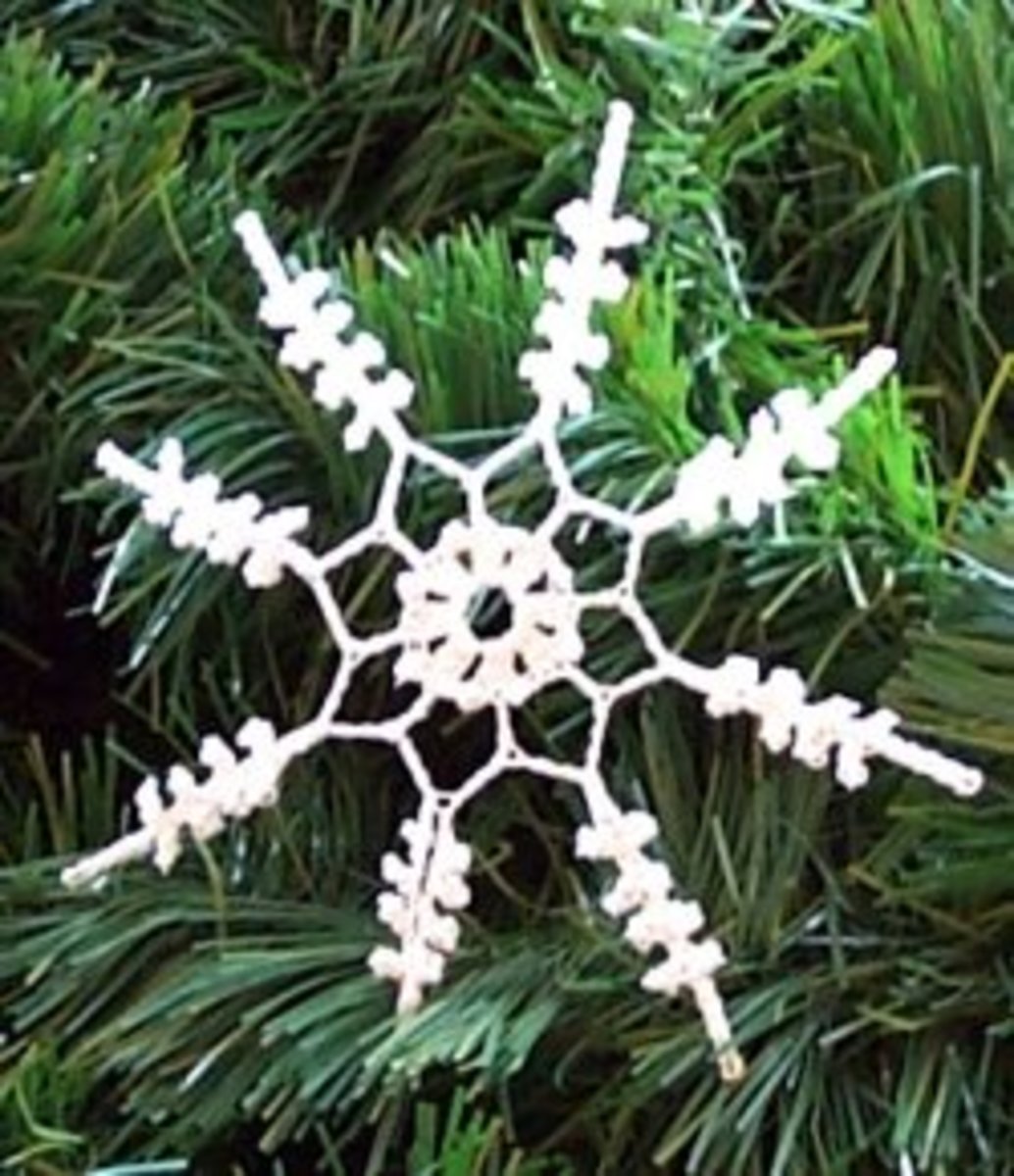 Homemade snowflake ornament
