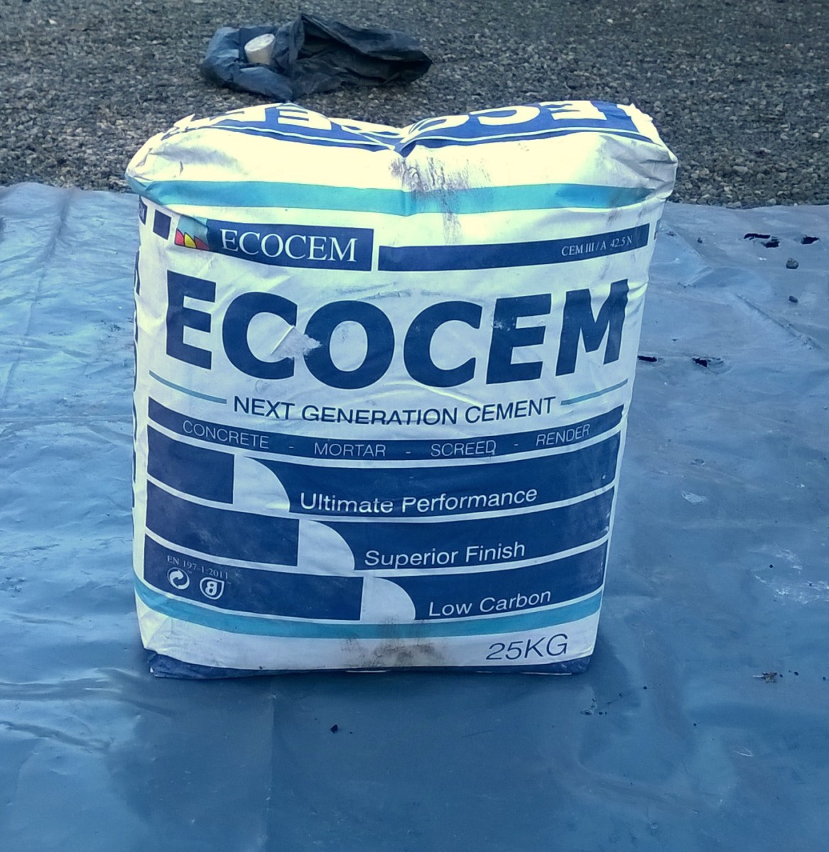 Cement is available in 25kg bags.