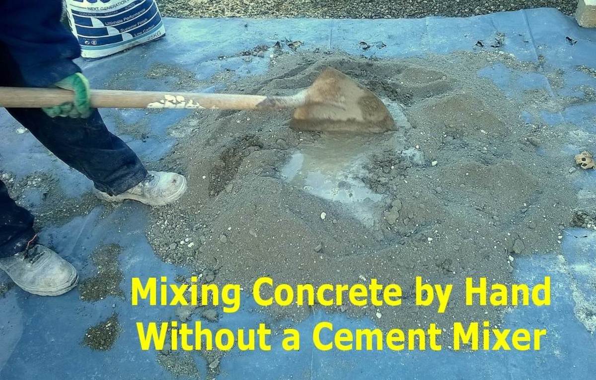Mixing concrete by hand