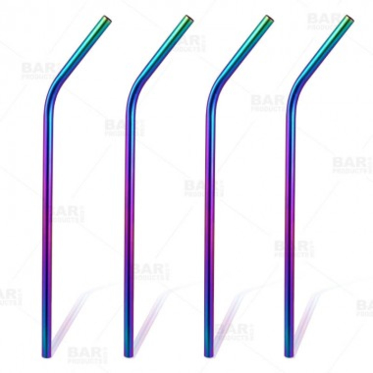 Rainbow metallic metal straws