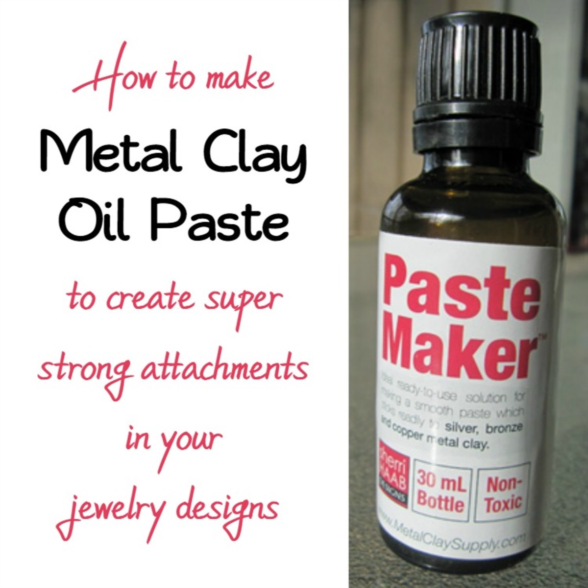 How to make homemade metal clay oil paste with Sherri Haab PasteMaker solution, lavender oil or another plant-based pure essential oil and use it to make strong, secure joins.