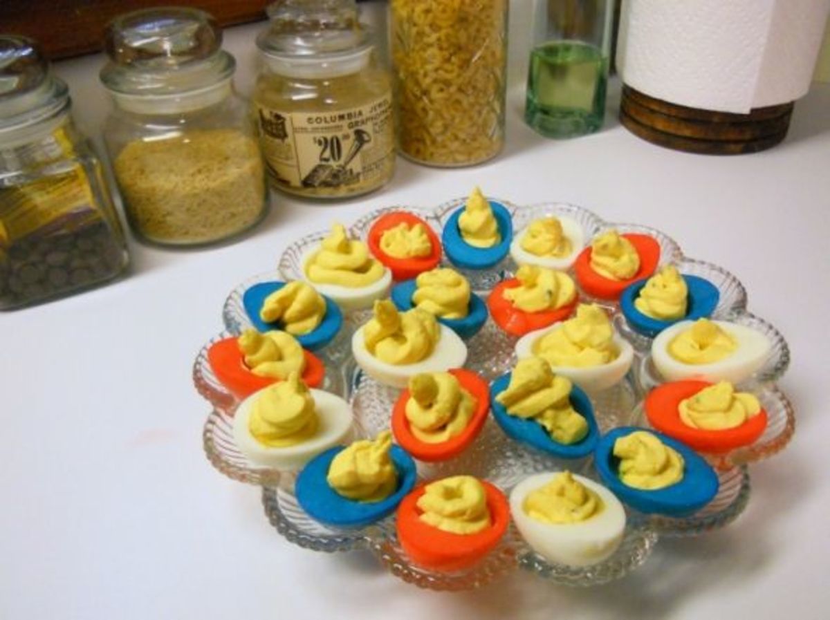Red, White, and Blue Deviled Eggs for the Fourth of July