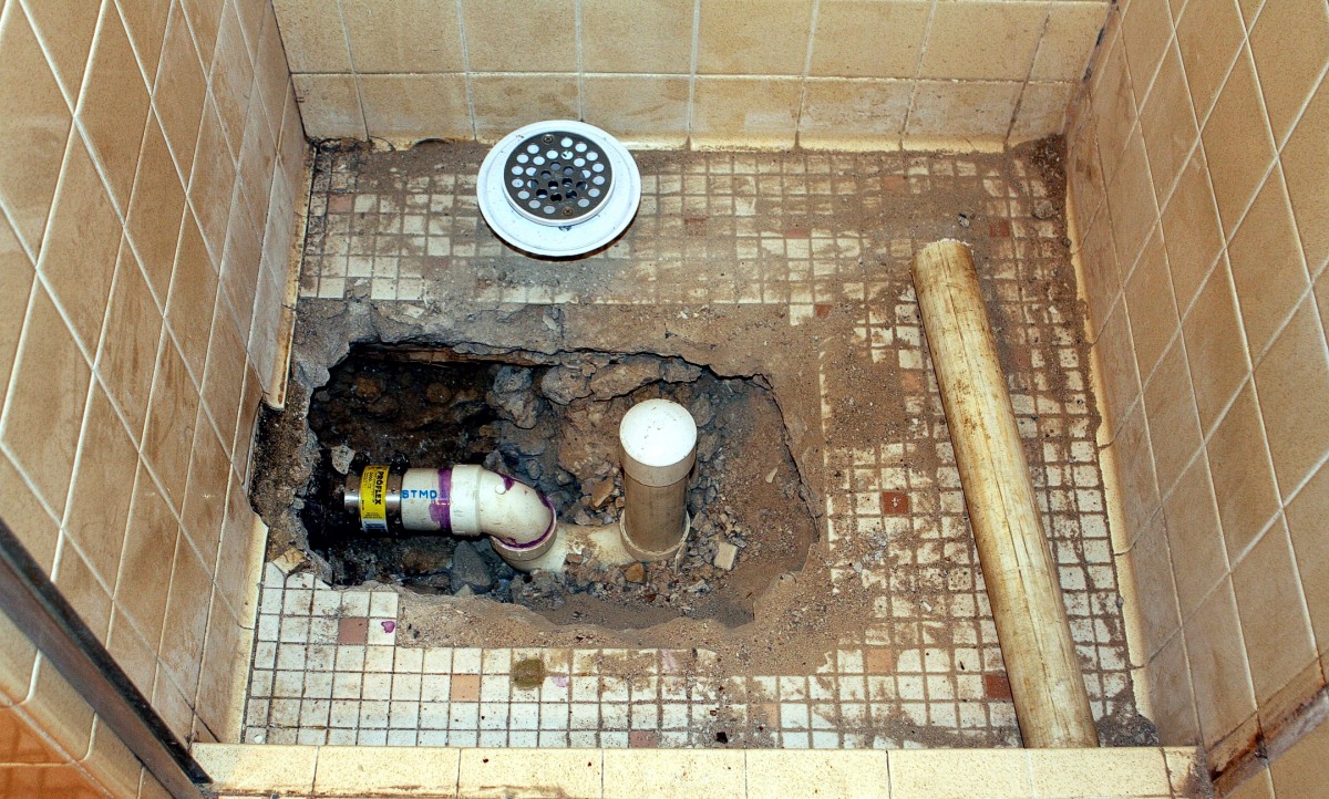 Most shower floor repairs do not need this amount of work.