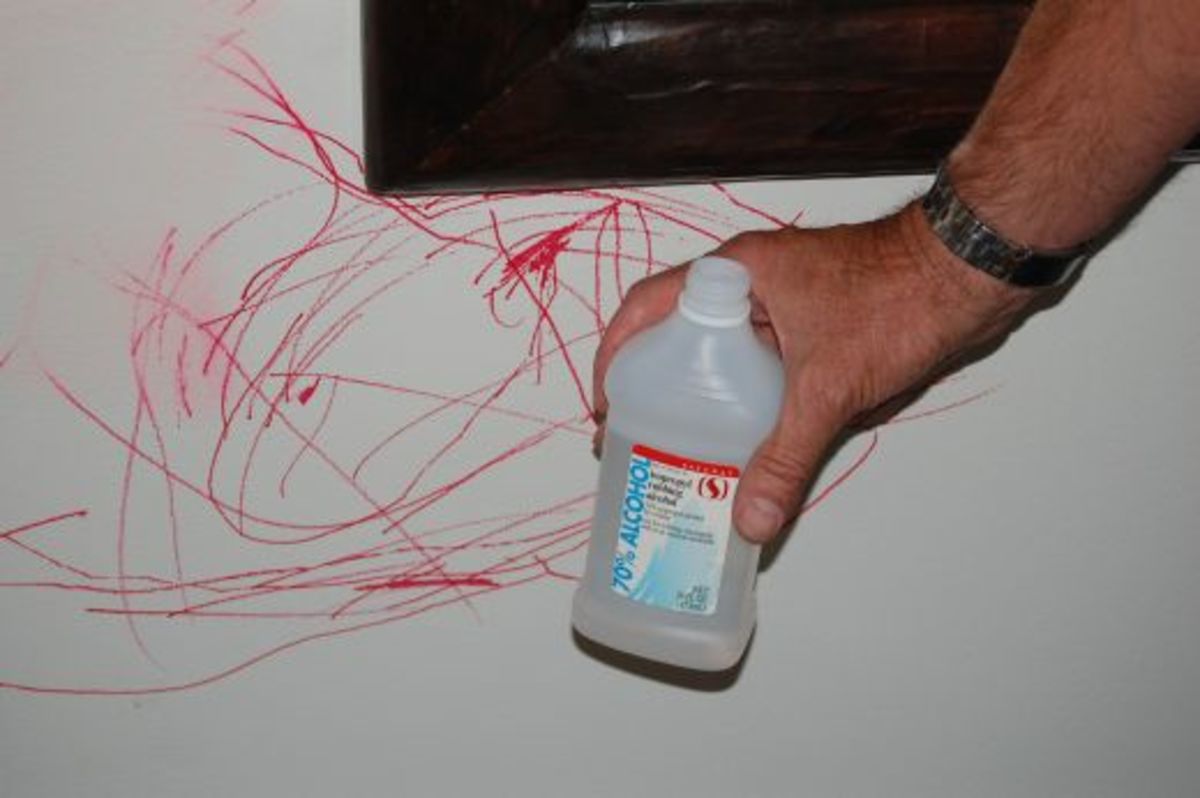 The rubbing alcohol we used to remove the red marker on our white wall.