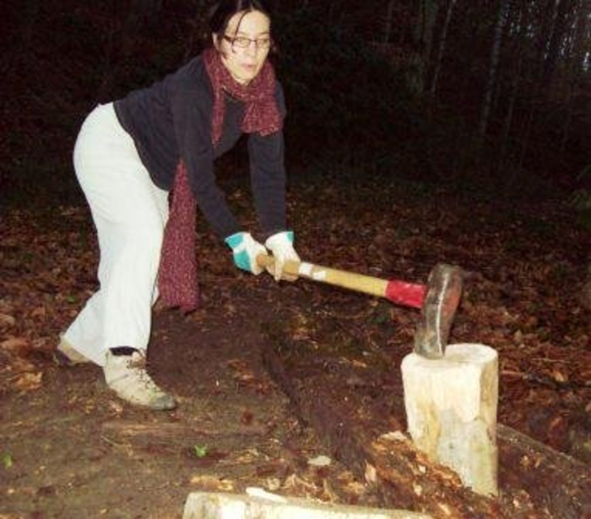 I'm taking out my stress on this piece of wood.