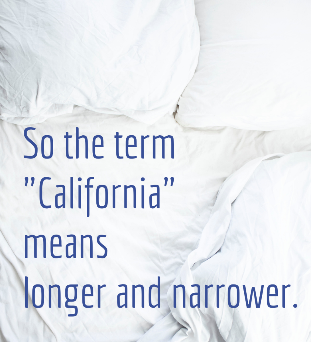 What does "California" mean when referring to mattresses?