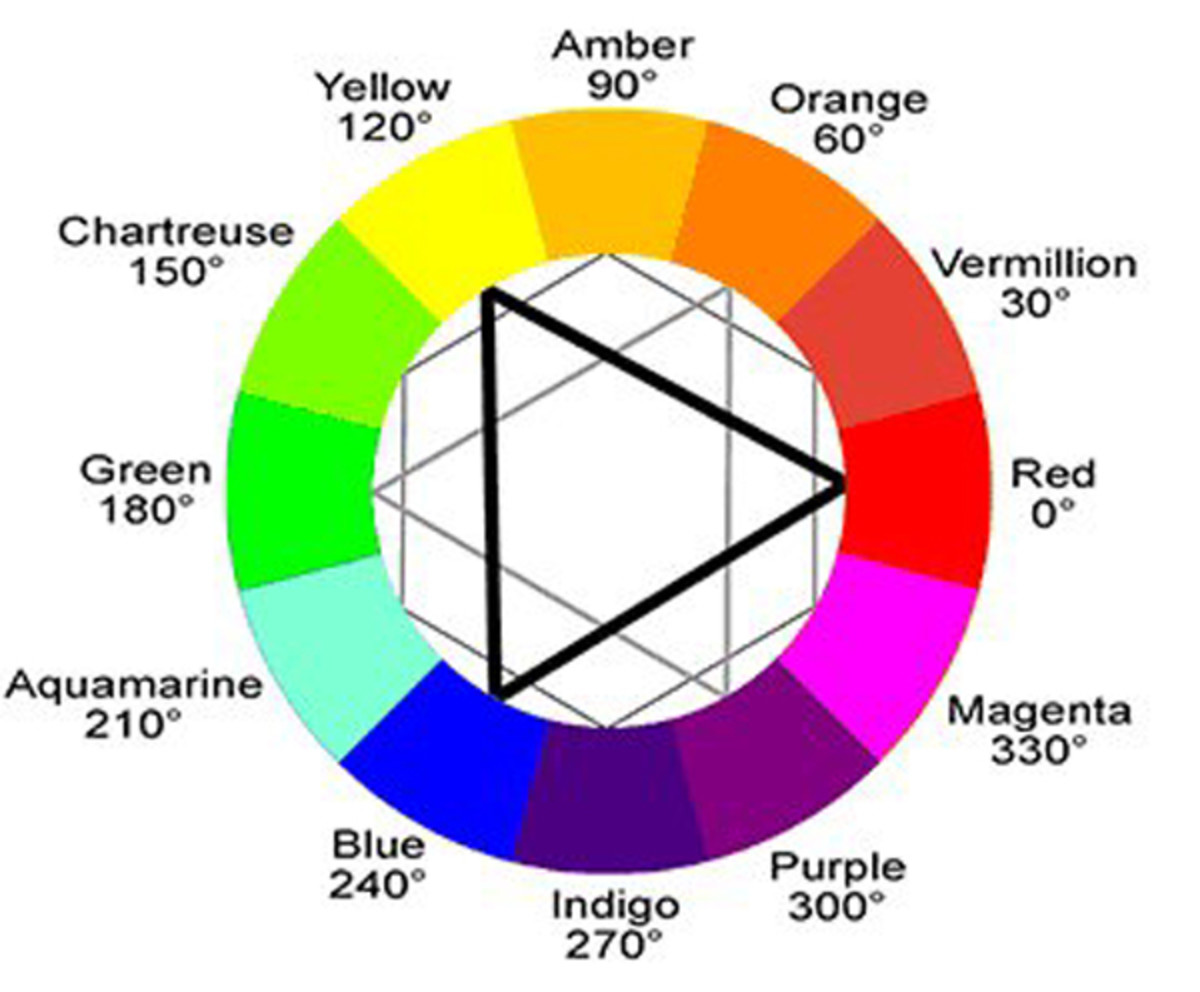 The color wheel represents warm and cool colors.
