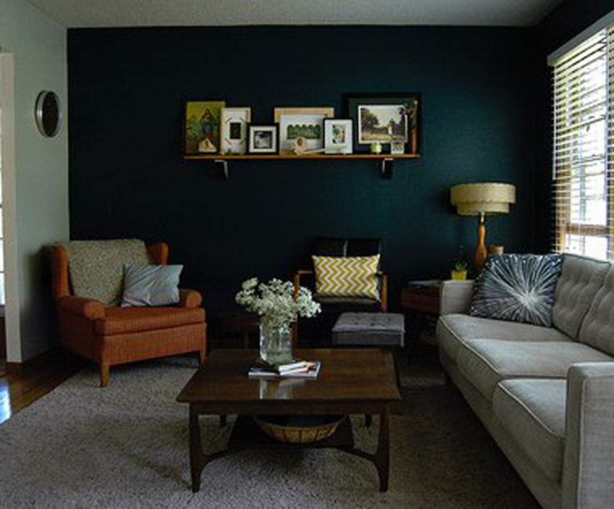 An accent wall will add visual length to a short room.