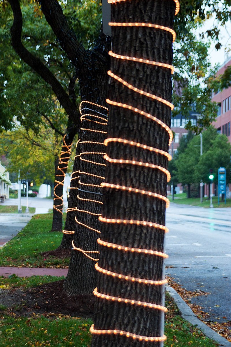 Rope lights can also be used as purely decorative lighting, such as Christmas lights