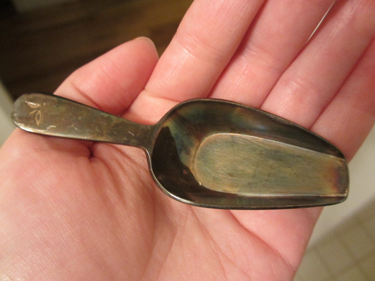 My tarnished silver tea scoop. I want a cleaning product that won't hurt me if it comes into contact with my tea leaves.