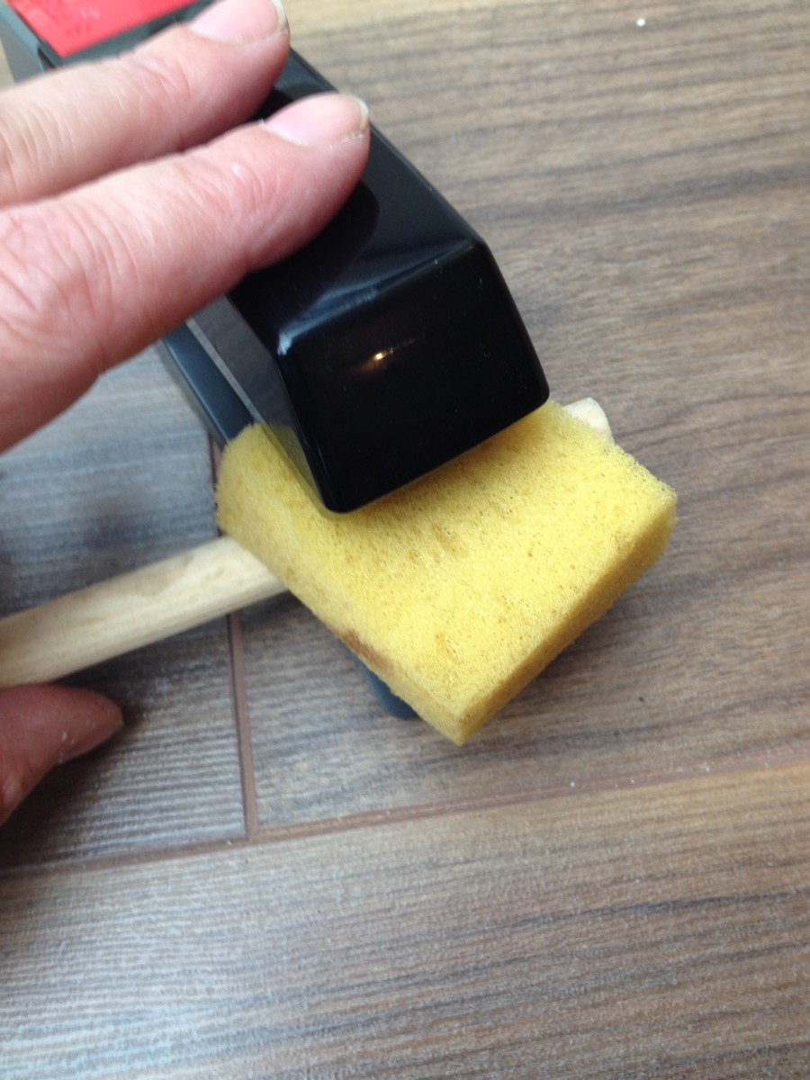 Step 2: Staple the sponge onto the wood