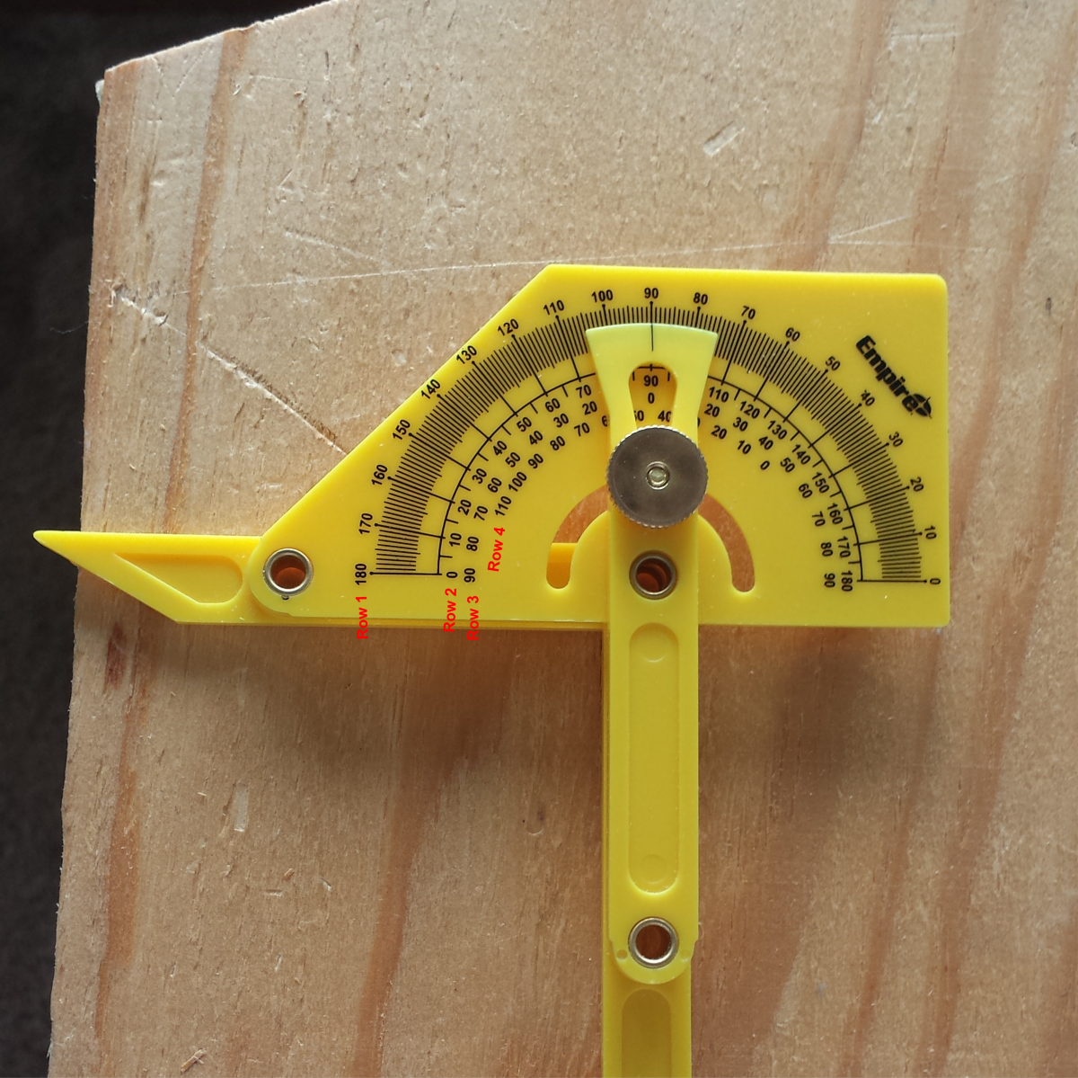 The Empire protractor is a tool used to find angles.